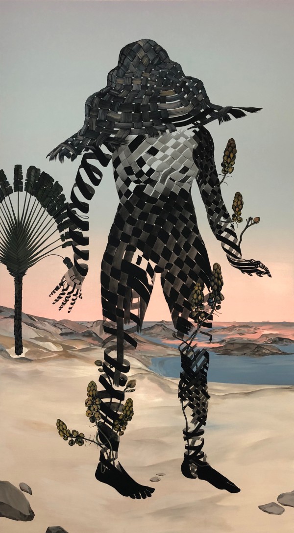 Marigold Santos, shroud in threadbare light (1), 2020. Acrylic, pigment, and gesso on canvas. Courtesy of the artist, and Matthew Kingston and Michelle Bilodeau.