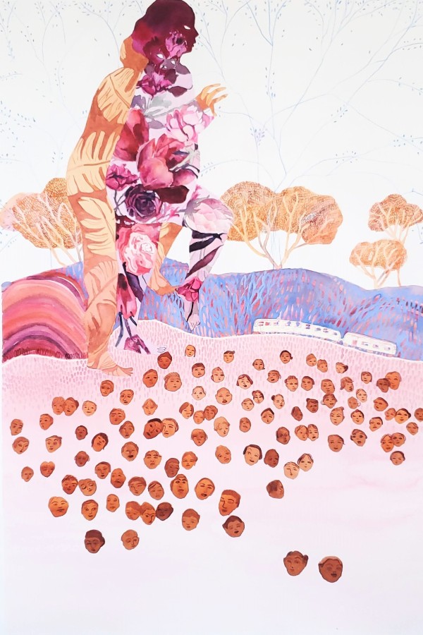 Sara Khan, Those who came before us, 2020. Watercolour and pencil on paper. Courtesy of the artist.