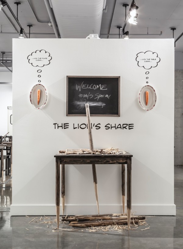 <span class='caption-artist'>Rita McKeough</span>, <span class='caption-title'>The Lion's Share</span>, <span class='caption-year'>2011</span>, <span class='caption-medium'>Installation view</span>